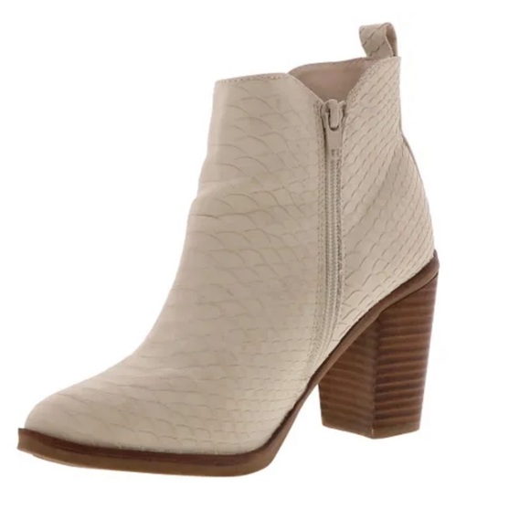 Mia Barby Ivory Python Side Zip Ankle Bootie - Picture 3 of 16